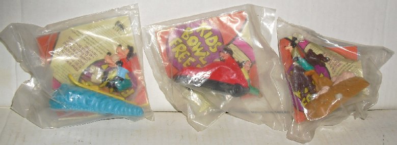 Lot of 3 GOOFY & MAX Burger King fast food Toys all MIP
