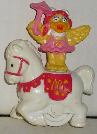 McD MCDONALD Circus BIRDIE on horse toy figure 3"