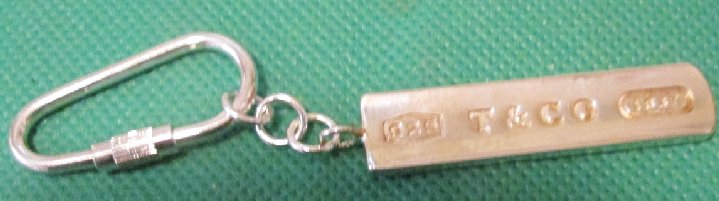 2001 TIFFANY & CO 925 keyring key chain 2"