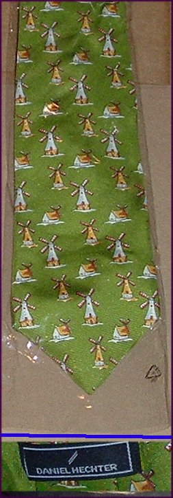 New DANIEL HECHTER Silk WINDMILLS Neck TIE New DANIEL HECHTER Silk WINDMILLS Neck TIE