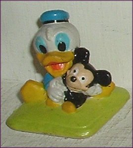 DONALD DUCK PVC Figure w/Mickey 1984 Disney DONALD DUCK PVC Figure w/Mickey 1984 Disney